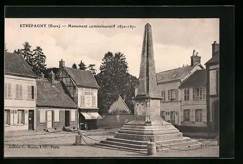 AK Etrépagny, Monument commémoratif 1870 /71