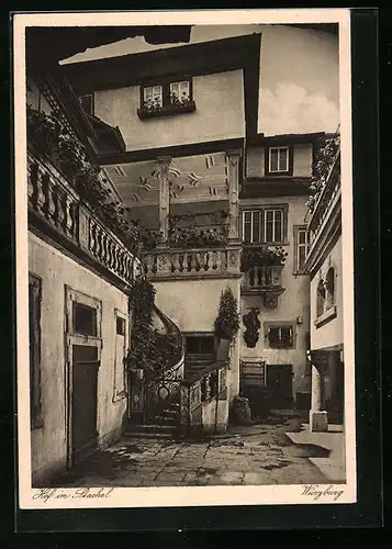 AK Würzburg, Weinstube Zum Stachel mit Hof