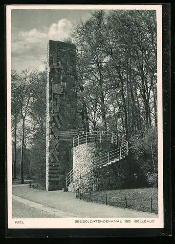 AK Kiel, Seesoldatendenkmal bei Bellevue