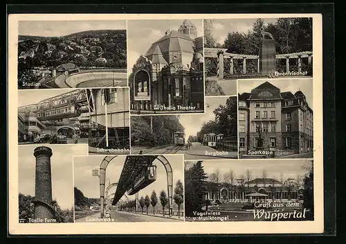 AK Wuppertal, Thalia Theater, Stadion, Bergbahn