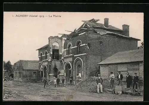 AK Achery, 1919 - La Mairie