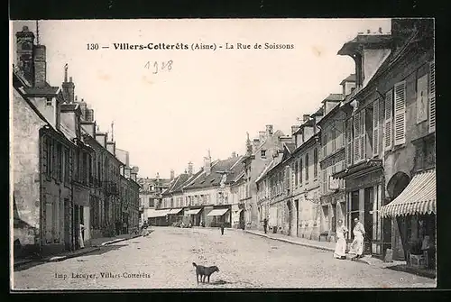 AK Villers-Cotterets, La Rue de Soissons
