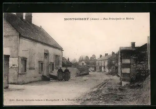 AK Montgobert, Rue Principale et Mairie
