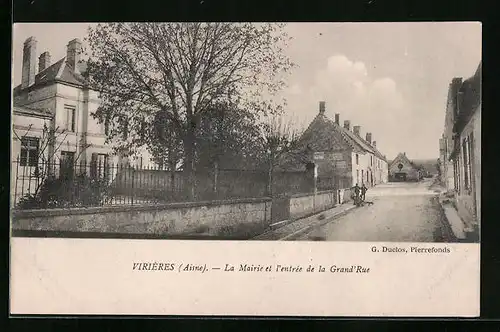 AK Virières, La Mairie et l`entree de la Grand`Rue