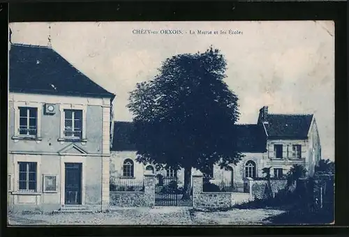 AK Chézy-en-Orxois, La Mairie et les Ecoles