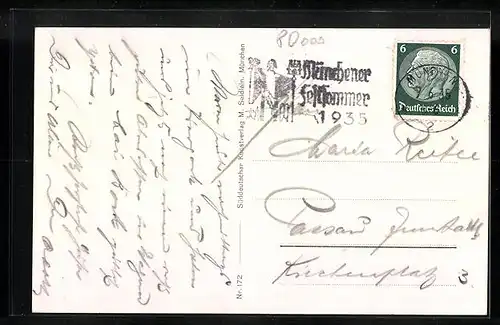 AK München, Strassenpartie vor dem technischen Rathaus