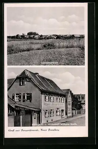 AK Burggräfenrode /Krs. Friedberg, Metzgerei und Wirtschaft Wilhelm Barth