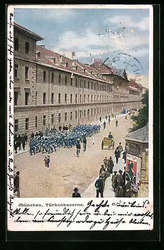 AK München, Parade an der Türkenkaserne