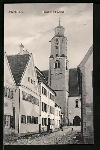 AK Monheim /Schwaben, Pfarrhof mit Kirche