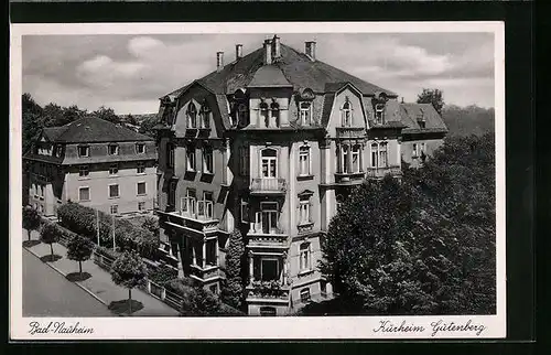 AK Bad Nauheim, Hotel Kurheim Gutenberg aus der Vogelschau