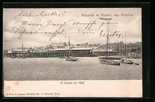 AK Rosario, El Puerto en 1902