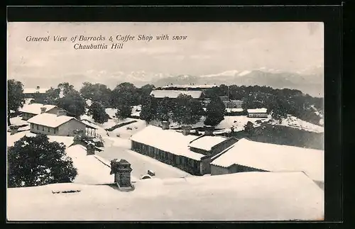 AK Ranikhet, Barracks & Coffee Shop with Chaubuttia Hill