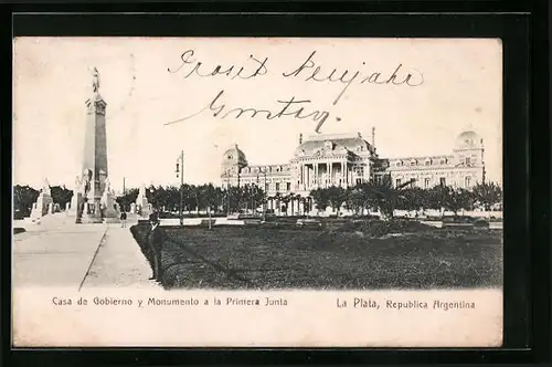 AK La Plata, Casa de Gobierno y Monumento a la Primera Junta