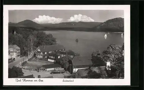 AK Bad Hammer am See, Ortspartie mit Seeblick