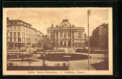 AK Lemberg, Strassenpartie am Museum