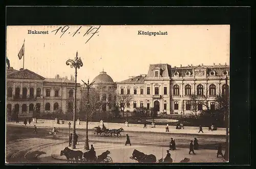 AK Bukarest, Strassenpartie am Königspalast