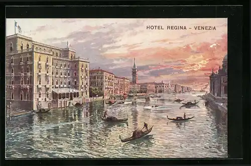 Künstler-AK Venezia, Hotel Regina