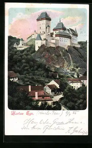 AK Karluv Tyn, Blick zur Burg