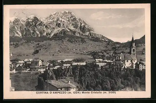 AK Cortina d`Ampezzo, Ortsansicht mit Monte Cristallo