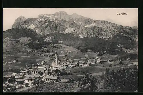 AK Cortina, Ortsansicht mit Kirche