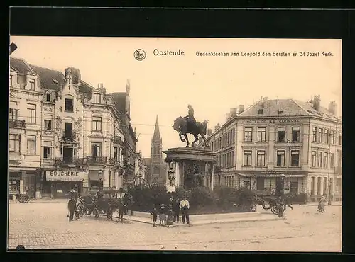 AK Oostende, Gedenkteeken van Leopold den Eersten en St Jozef Kerk