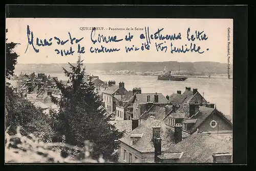 AK Quillebeuf, Panorama de la Seine