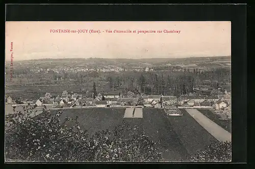 AK Fontaine-sur-Jouy, Vue d`ensemble et perspective sur Chambay