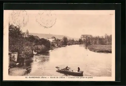 AK Garennes, Bords de l`Eure - L`usine (vue prise du pont)