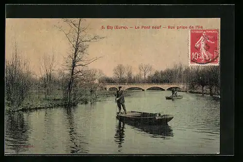 AK Ézy, Le Pont neuf - Vue prise de l`Ile