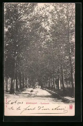 AK Étrépagny, Promenade