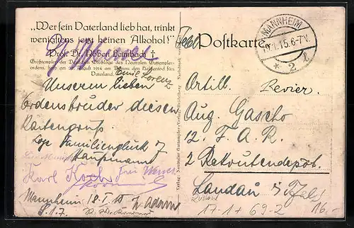 AK Grosstempler Prof. Dr. Robert Leimbach d. Neutralen Guttemplerordens, Anti-Alkohol