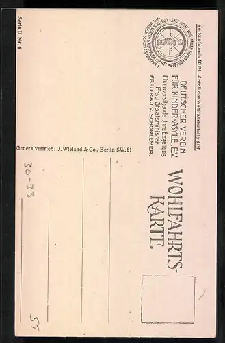 AK Der jüngste Feldgraue, Denkt an unsere Kriegswaisen