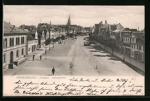 AK Friedberg /Hessen, Kaiserstrasse aus der Vogelschau