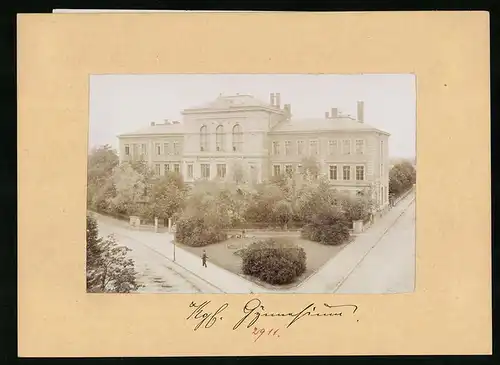 Fotografie Brück & Sohn Meissen, Ansicht Wurzen, Kgl. Gymnasium, Schule - Schulhaus