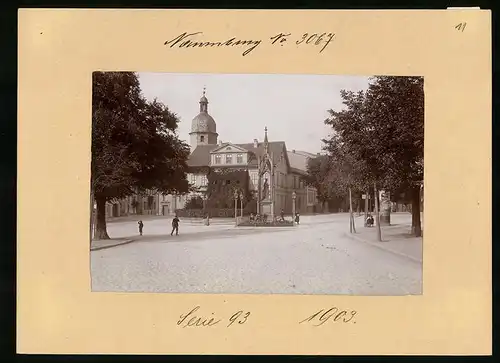 Fotografie Brück & Sohn Meissen, Ansicht Naumburg, Kaiser-Wilhelmsplatz mit Kriegerdenkmal