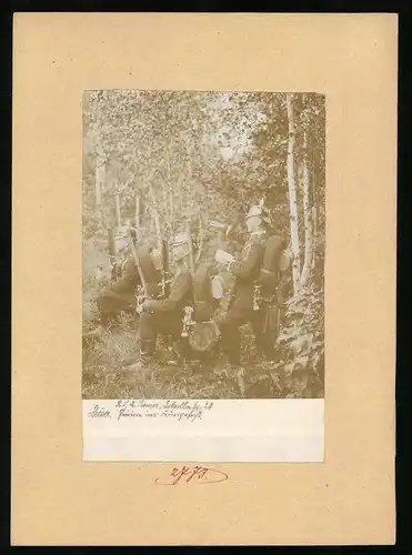Fotografie Brück & Sohn Meissen, Ansicht Riesa, Pioniere des Bataillon 22 im Ferngefecht