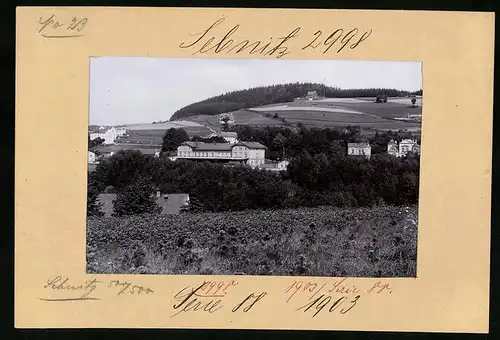 Fotografie Brück & Sohn Meissen, Ansicht Sebnitz, Bahnhof - Eisenbahn-Station