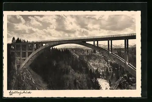 AK Autobahnbrücke mit Landschaftspanorama