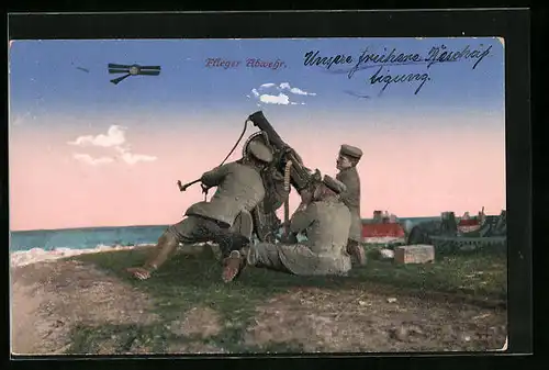 AK Deutsche Soldaten beim Aufbau eines Flugabwehrsystems