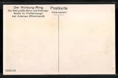Künstler-AK Übersicht des Nürburg-Ringes bei Adenau aus der Vogelschau