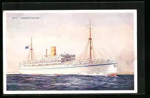 Künstler-AK Passagierschiff H.T. Dorsetshire auf hoher See