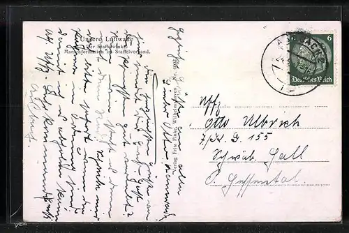 AK Der Staffelwinkel, Marschformation im Staffelverband