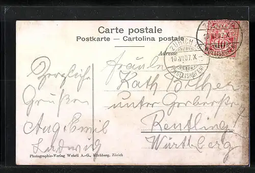 AK Salondampfer Helvetia auf dem Zürichsee