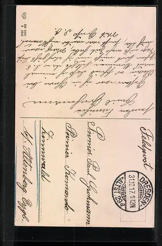 AK Neujahrsgruss mit Kleeblättern im Topf