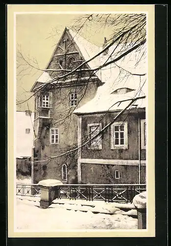 AK Meissen, Pfarre St. Afra (Alt-Meissen im Schnee)