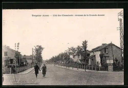 AK Tergnier, Cité des Cheminots, Avenue de la Grande-Armée