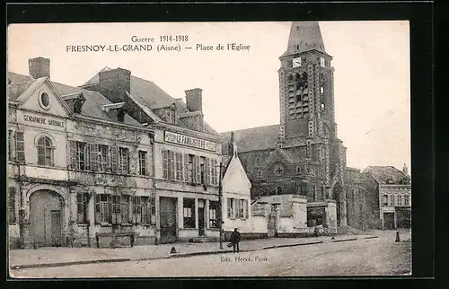 AK Fresnoy-le-Grand, Place de l`Eglise