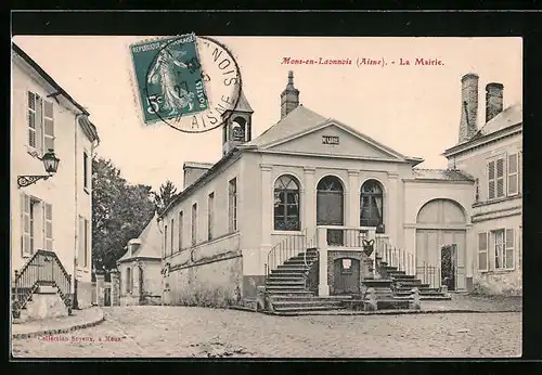 AK Mons-en-Laonnois, La Mairie