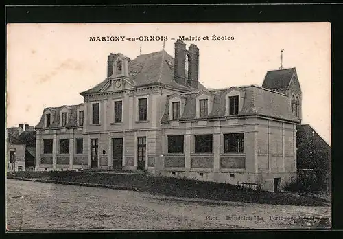 AK Marigny-en-Orxois, Mairie et École