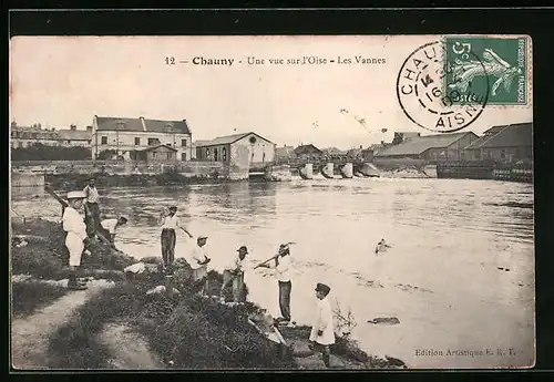 AK Chauny, Une vue sur l`Oise, Les Vannes